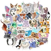 (image for) Animals Cartoon Stickers Non Repeating Multicolor Decals 50 pcs