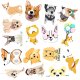 (image for) Dog Puppy Stickers Mixed Non Repeating Decals 50 pcs