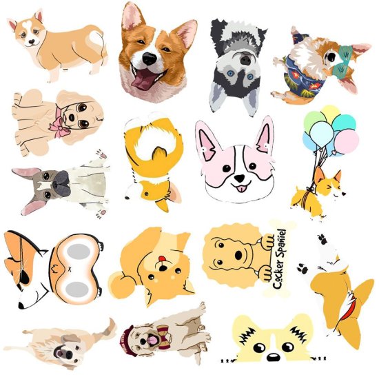 (image for) Dog Puppy Stickers Mixed Non Repeating Decals 50 pcs - Click Image to Close