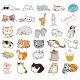 (image for) Cat and Kitten Stickers Non Repeating Decals 50 pcs