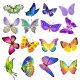 (image for) Butterfly Stickers Non Repeating Decals 50 pcs