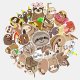 (image for) Sloth Animated Character Stickers Non Repeating Decals 50 pcs