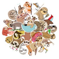 (image for) Sloth Animated Character Stickers Non Repeating Decals 50 pcs