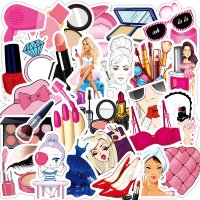 (image for) Girly Makeup Cosmetic Stickers Mixed Non Repeating Decals 50 pcs