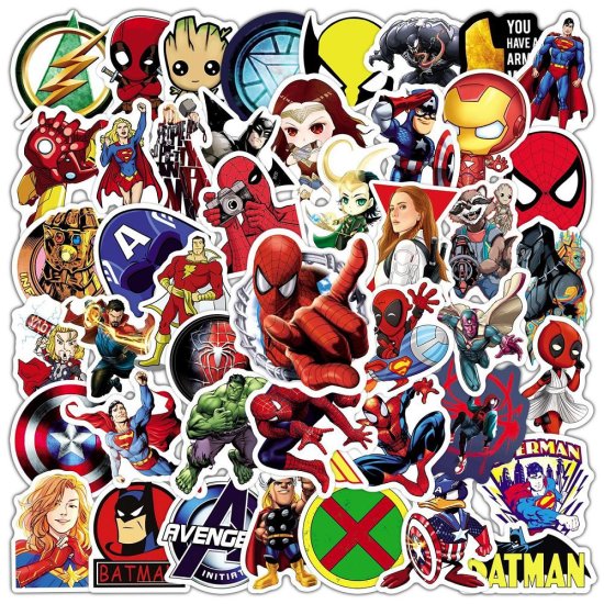 (image for) Avengers Marvel Super Hero Stickers Non Repeating 50 pcs - Click Image to Close