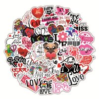 (image for) Love You, Kisses Stickers Non Repeating Decals 50 pcs