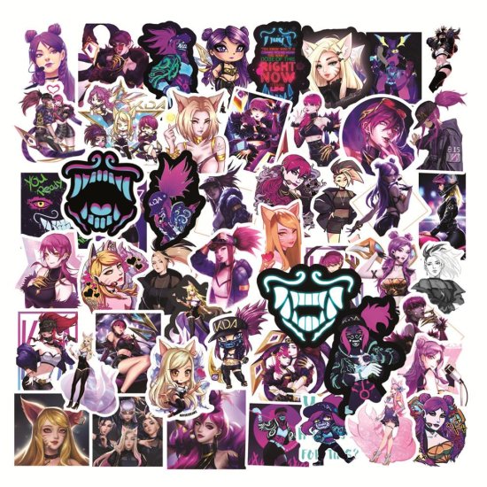 (image for) Anime League of Legends Stickers Skateboard Laptop Bottles 50pc - Click Image to Close