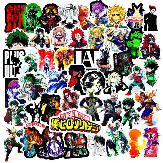 (image for) Anime MY HERO ACADEMIA Stickers Skateboard Laptop Decal 50pc - Click Image to Close