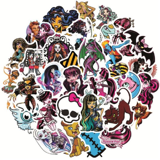 (image for) Monster High Stickers Superhero Cartoon Decal Sticker Bomb 50pcs - Click Image to Close