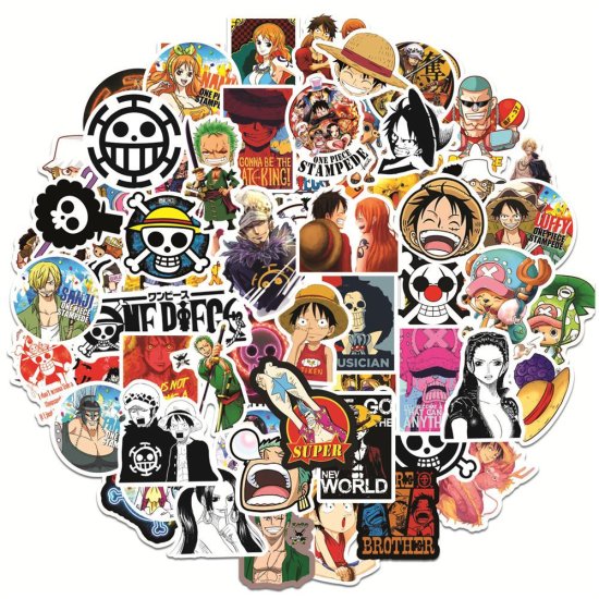 (image for) Anime ONE PIECE Stickers Skateboard Laptop Decals 100pcs - Click Image to Close