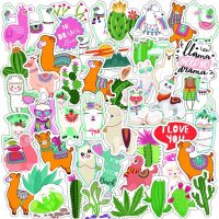 (image for) Llama Animated Stickers Non Repeating Decals 50 pcs