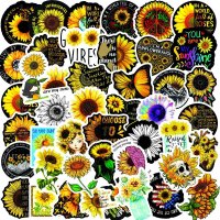 (image for) Sunflower & Motivational Stickers Non Repeating Decals 50 pcs