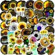 (image for) Sunflower & Motivational Stickers Non Repeating Decals 50 pcs