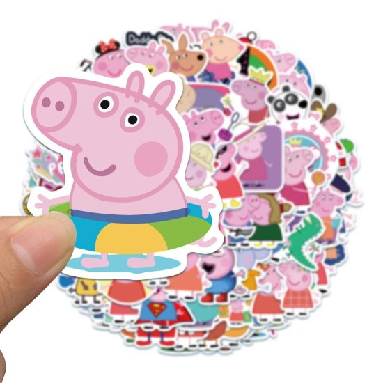 (image for) Peppa Pig Cartoon Kids Stickers Waterproof 100 pcs - Click Image to Close