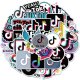 (image for) Tik Tok App Stickers Non Repeating Skateboard Decals 50 pcs