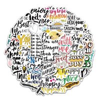 (image for) Be Happy Sayings Stickers Non Repeating Decals 50 pcs
