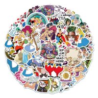 (image for) ALICE IN WONDERLAND Stickers Skateboard Cell Flask Laptop 50pcs
