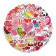 (image for) Love Sentiments Sayings Stickers Non Repeating Vinyl Decals 50pc