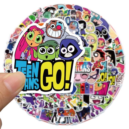 (image for) Anime TEEN TITANS Stickers Skateboard Laptop Cell Decal 100pcs - Click Image to Close