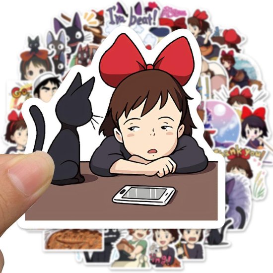 (image for) Anime KIKI'S DELIVERY Stickers Skateboard Laptop Cell Decal 50pc - Click Image to Close