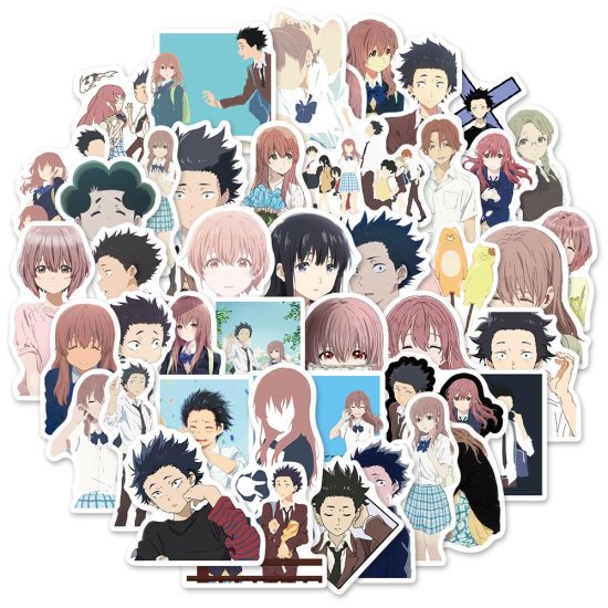 (image for) Anime A SILENT VOICE Stickers Skateboard Laptop Phone Decal 50pc - Click Image to Close