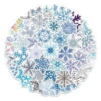 (image for) Snowflake Christmas Winter Stickers Non Repeating Decals 50 pcs