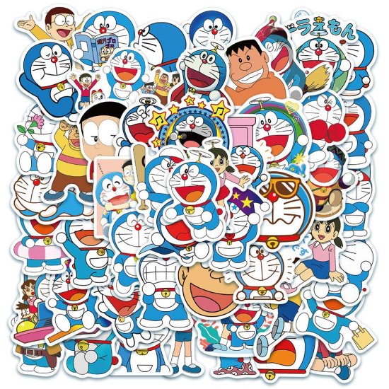 (image for) Anime DORAEMOM Character Stickers Non-Repeating Decals 50pcs - Click Image to Close