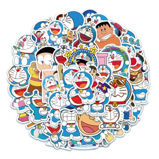 (image for) Anime DORAEMOM Character Stickers Non-Repeating Decals 50pcs - Click Image to Close