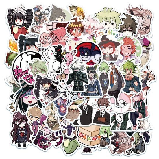 (image for) Anime Danganronpa Decal Stickers Stickers Laptop Decals 50pc - Click Image to Close