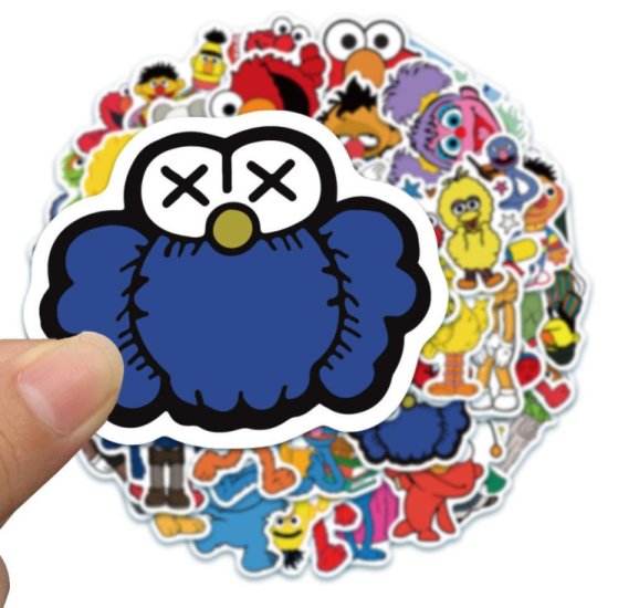 (image for) Sesame Street Stickers Skateboard Vinyl Flask Luggage Decal 50pc - Click Image to Close