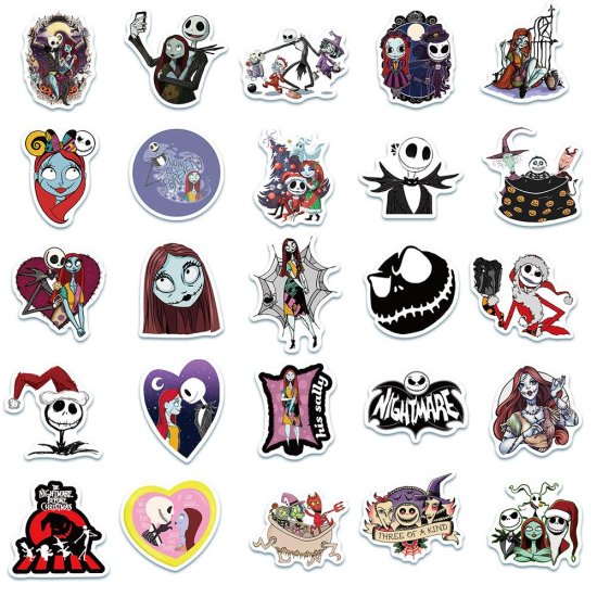 (image for) Nightmare before Christmas Sticker Pack Holiday Vinyl Decal 50pc - Click Image to Close