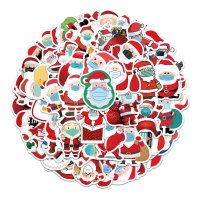 (image for) Santa Claus COVID Christmas Stickers Mixed Non Repeating 50 pcs