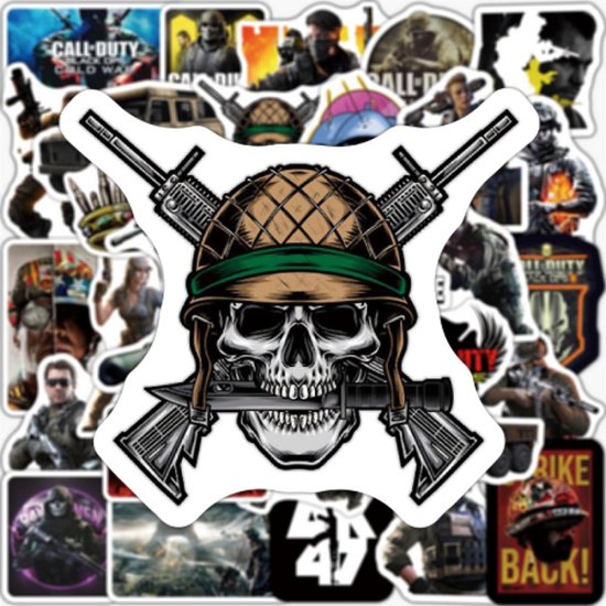 (image for) Call Of Duty Stickers Game Decals Skateboard Laptop Bottle 50pcs - Click Image to Close