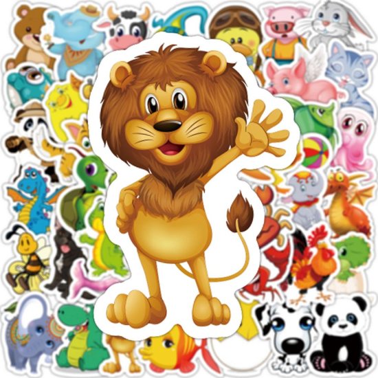 (image for) Animals & Sea Life Stickers Non Repeating Colorful Decals 100pcs - Click Image to Close