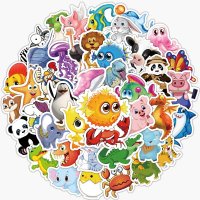 (image for) Animals & Sea Life Stickers Non Repeating Colorful Decals 100pcs