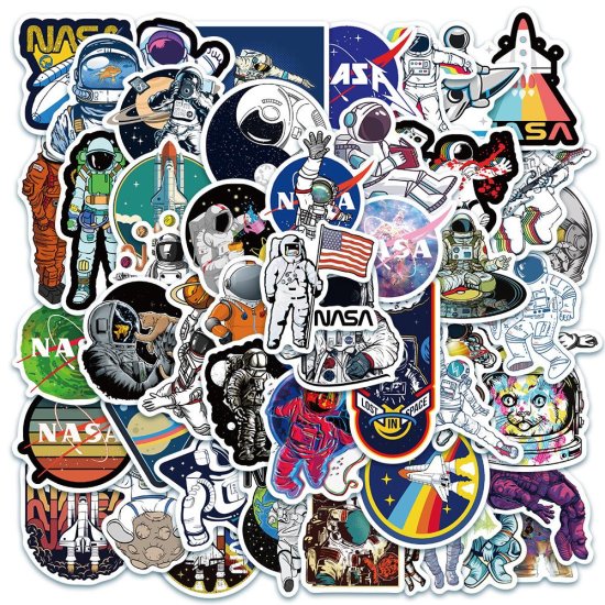 (image for) NASA Space Stickers Variety Non Repeating Decals 50 pcs - Click Image to Close