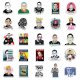 (image for) RGB Ruth Bader Ginsberg Stickers Non Repeating Decals 50 pcs