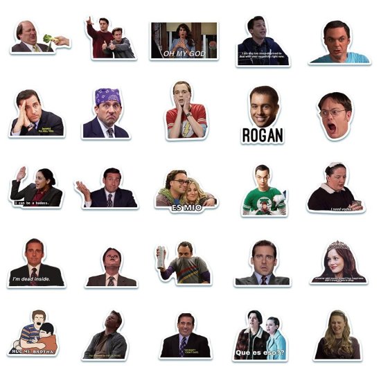 (image for) Popular TV Character Stickers Non Repeating Decals 50 pcs - Click Image to Close