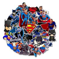 (image for) Batman Superman Superhero Stickers Non Repeating Decals 45pcs