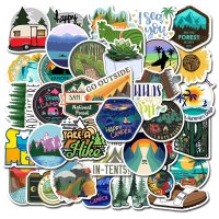 (image for) Camping Hiking Decal Vinyl Sticker 50pcs