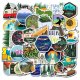 (image for) Camping Hiking Decal Vinyl Sticker 50pcs