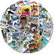 (image for) Fishing Fan Stickers Window Tackle Box Non Repeating 50 pcs