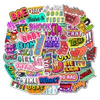 (image for) Popular Phrases Stickers Colorful Skateboard Decals 50 pcs