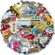 (image for) Transportation Variety Stickers Colorful Skateboard Decal 40 pcs
