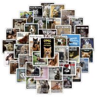 (image for) Animal Caption Stickers Funny Pets Non Repeating Decals 50pcs
