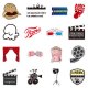 (image for) Cinema Stickers Movie Theater Fun and Food Luggage Decals 50pc