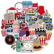 (image for) Cinema Stickers Movie Theater Fun and Food Luggage Decals 50pc