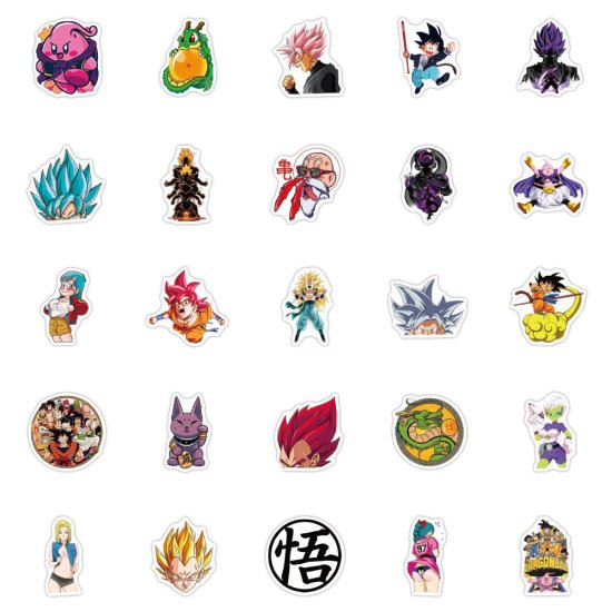 (image for) Anime Dragon Ball Z Stickers Non-Repeating Skateboard Decals 50p - Click Image to Close
