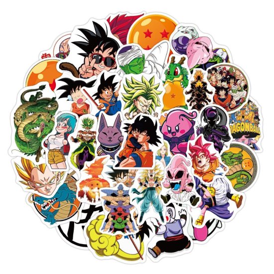 (image for) Anime Dragon Ball Z Stickers Non-Repeating Skateboard Decals 50p - Click Image to Close