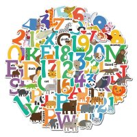 (image for) ABC 123 Animals Sticker Teacher School Children Reward Pack 50pc